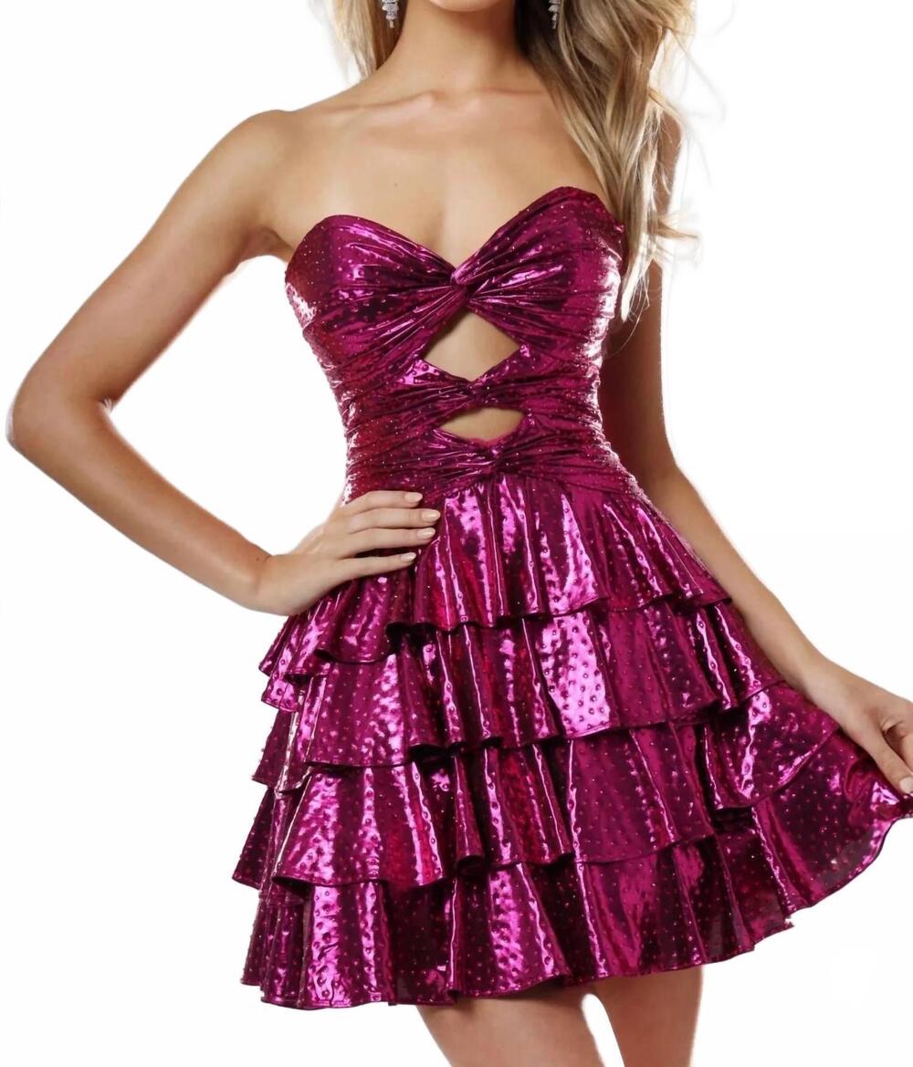 NEW JOVANI tatum homecoming sequin mini dress in fuchsia